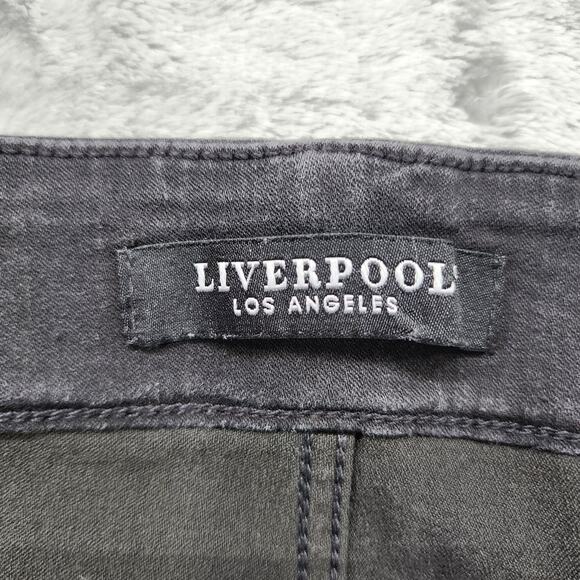 Liverpool Jeans Womens 18W Black Pull On Moto Front Back Seam Zip Hem Jegging - Picture 6 of 16